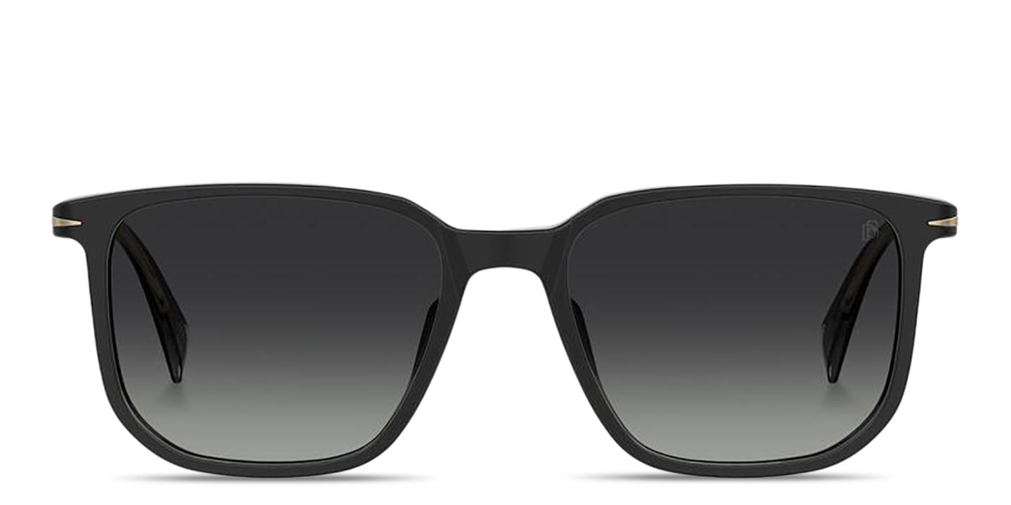 Shop DAVID BECKHAM Talisman Rectangle Sunglasses in Black online.
