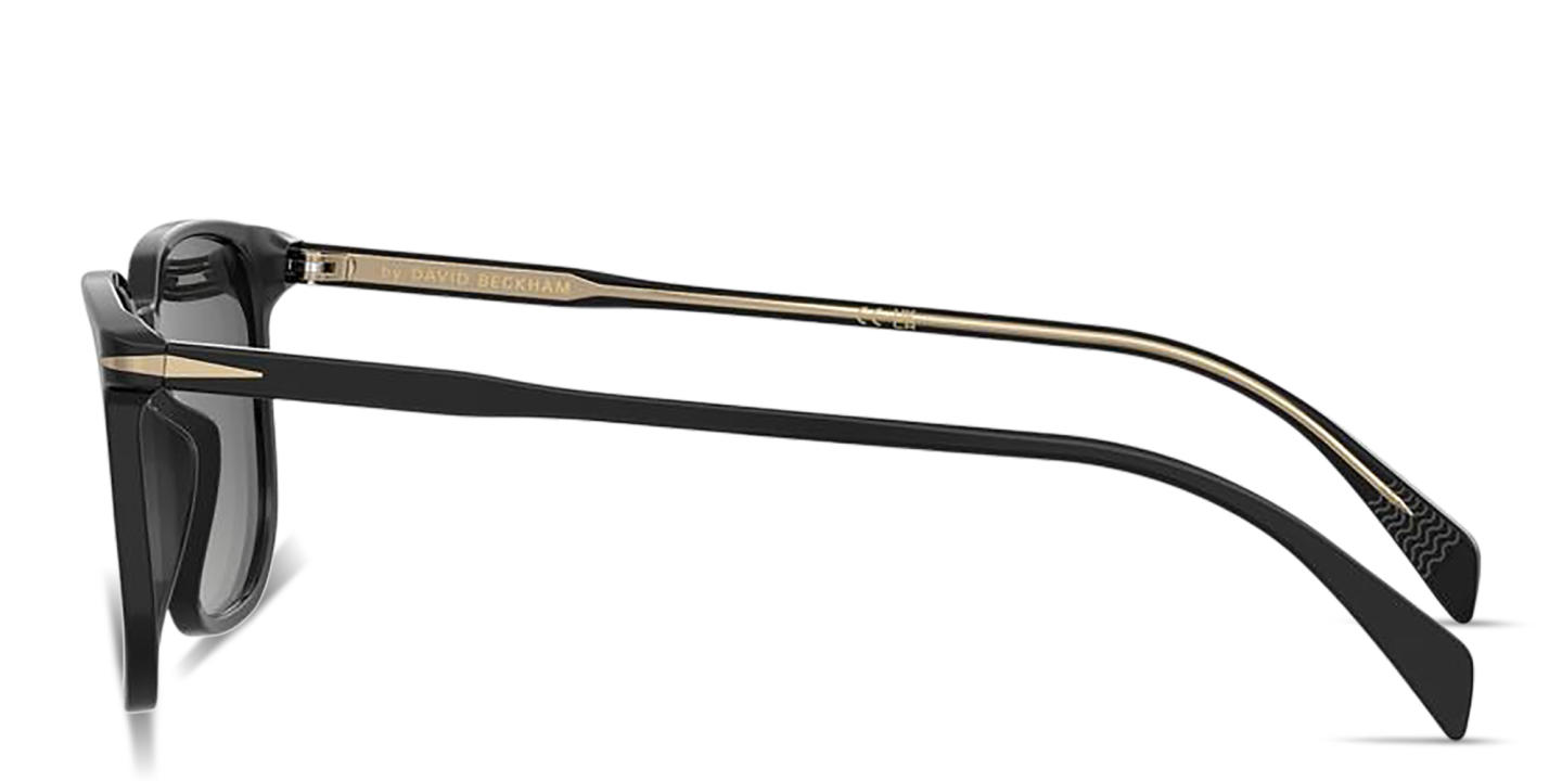 Shop DAVID BECKHAM Talisman Rectangle Sunglasses in Black online.