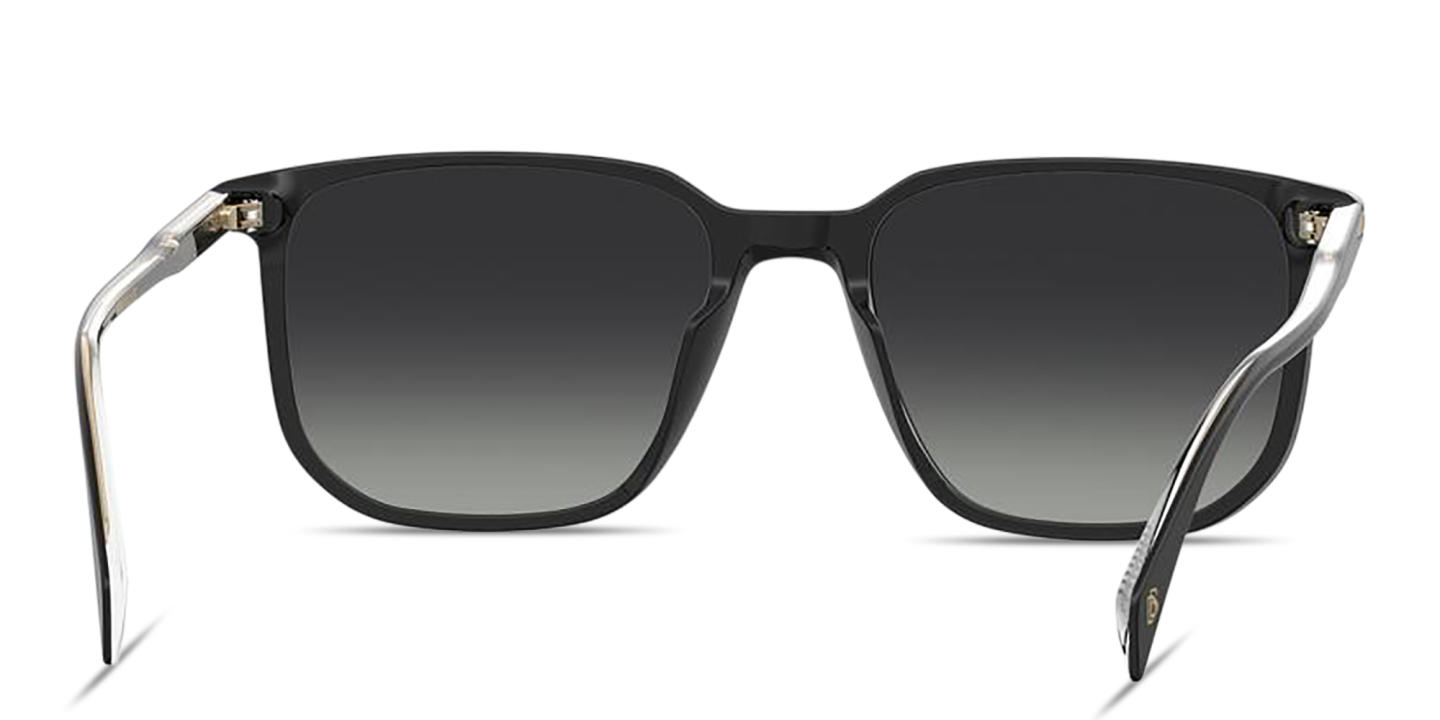 Shop DAVID BECKHAM Talisman Rectangle Sunglasses in Black online.