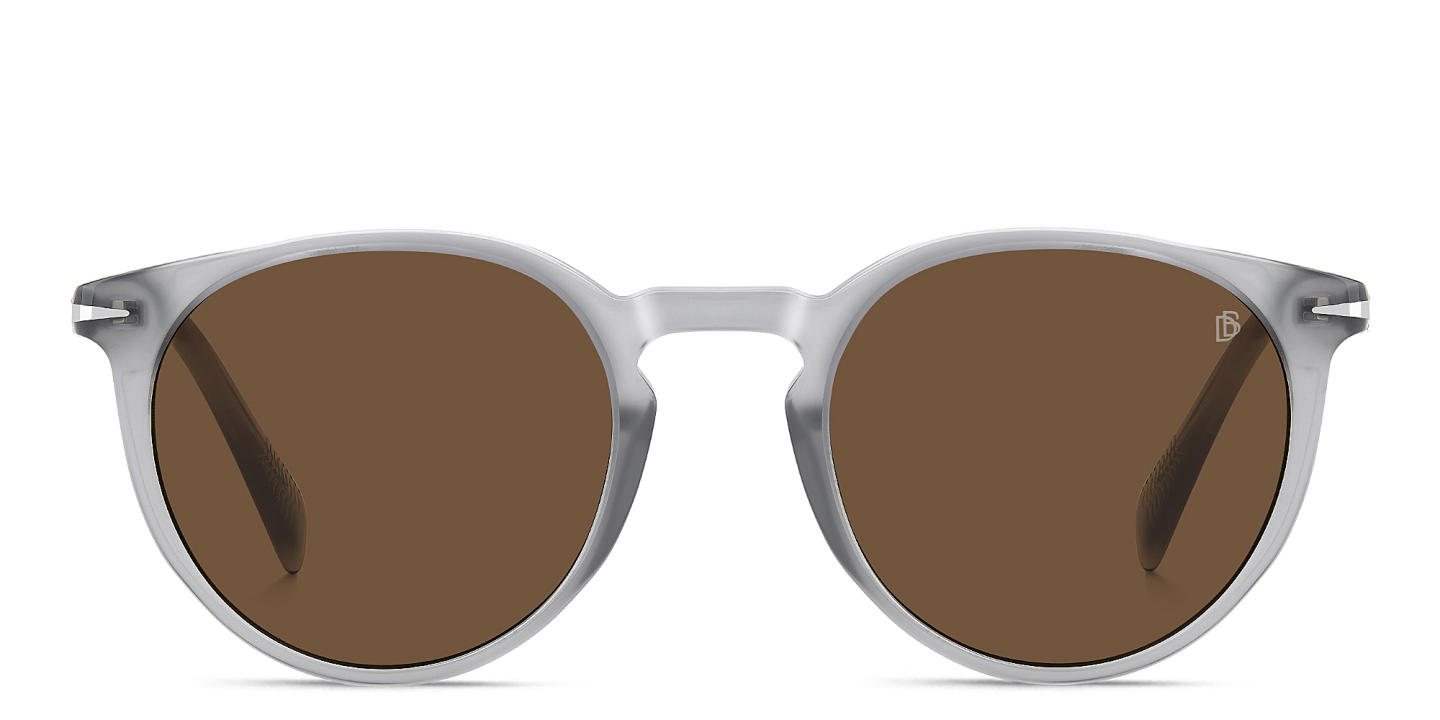 DAVID BECKHAM Timeless Icons Round Sunglasses in Grey – Product Photo 0