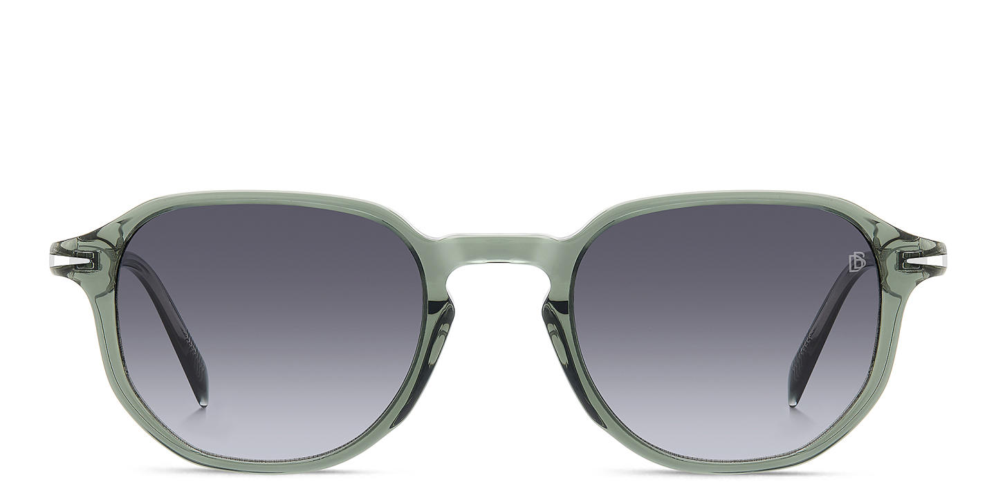 Shop DAVID BECKHAM Timeless Icons Irregular Sunglasses in Green online.