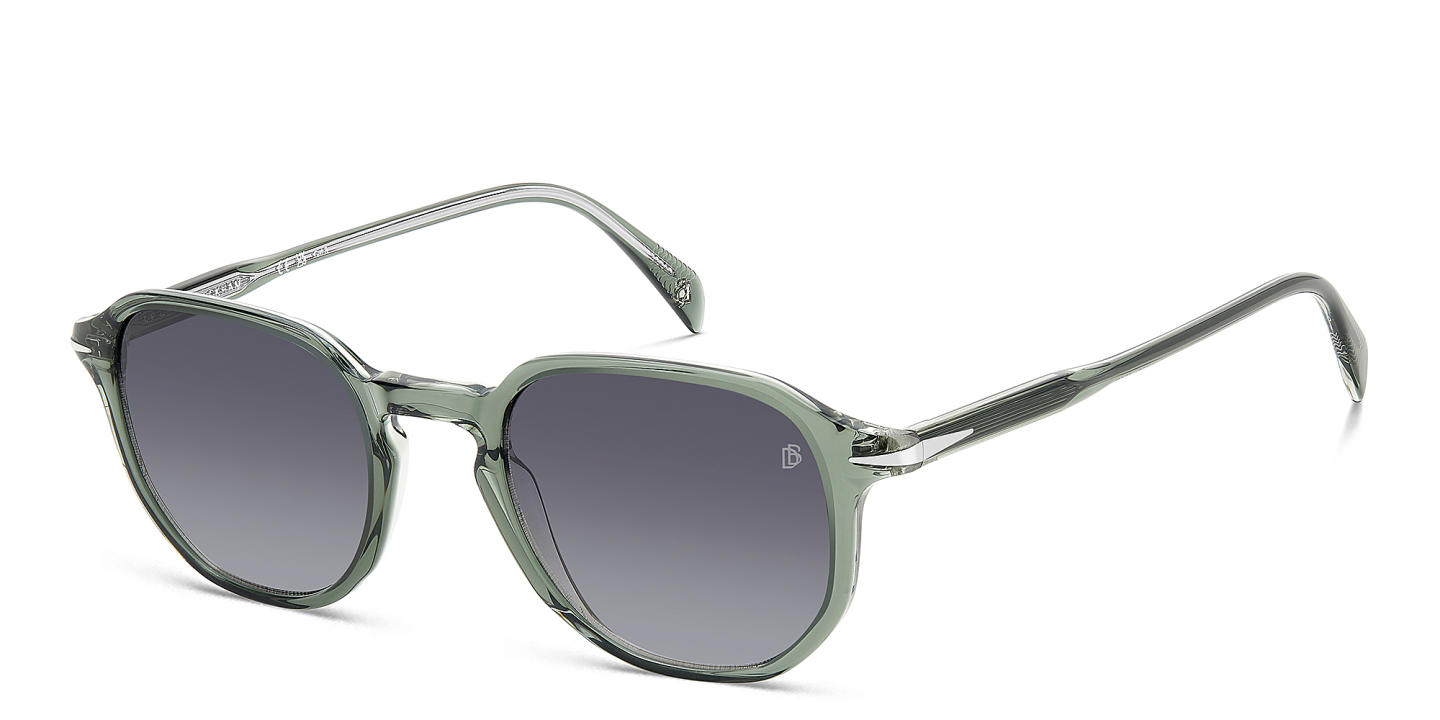 Shop DAVID BECKHAM Timeless Icons Irregular Sunglasses in Green online.