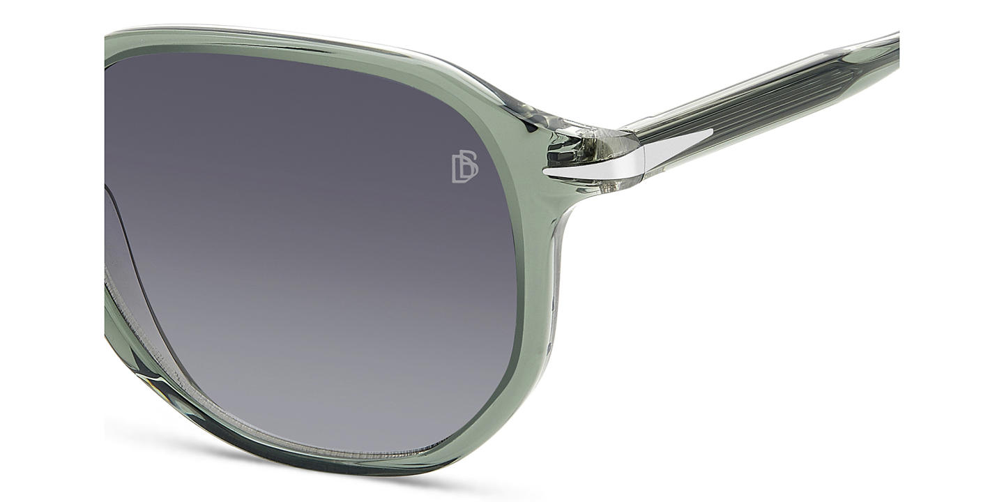 Shop DAVID BECKHAM Timeless Icons Irregular Sunglasses in Green online.
