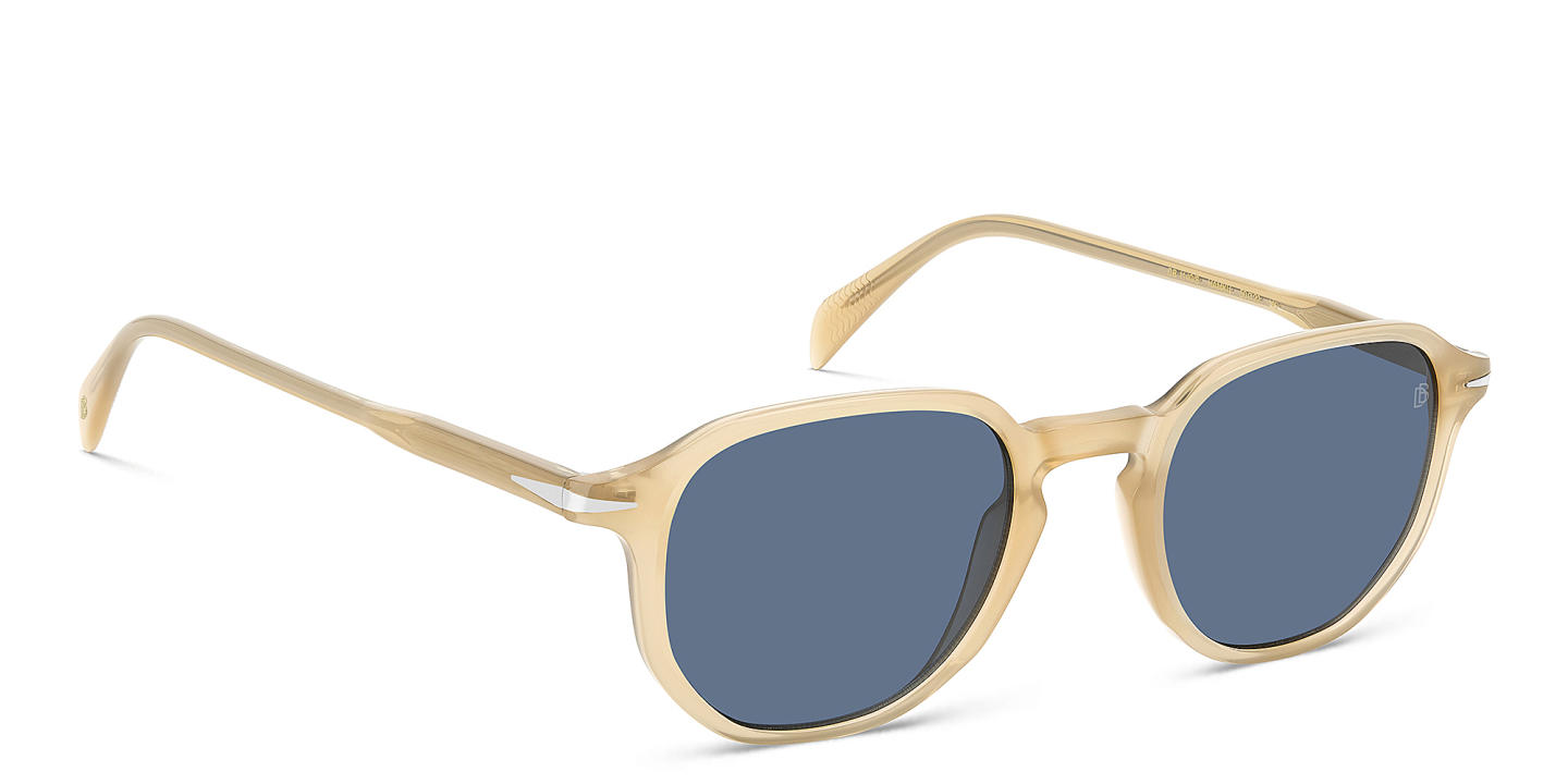 DAVID BECKHAM Timeless Icons Irregular Sunglasses in Beige – Product Photo 2