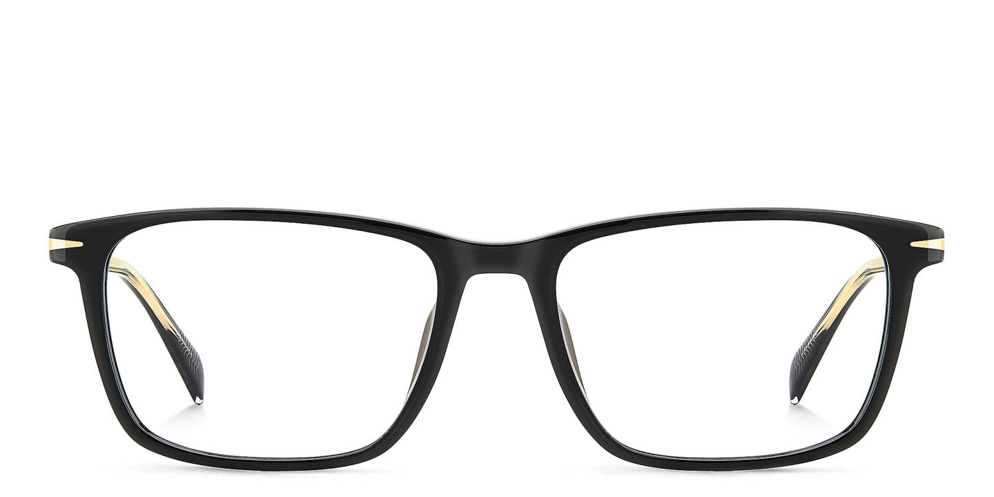DAVID BECKHAM Timeless Icons Rectangle Eyeglasses in Black – Product Photo 0