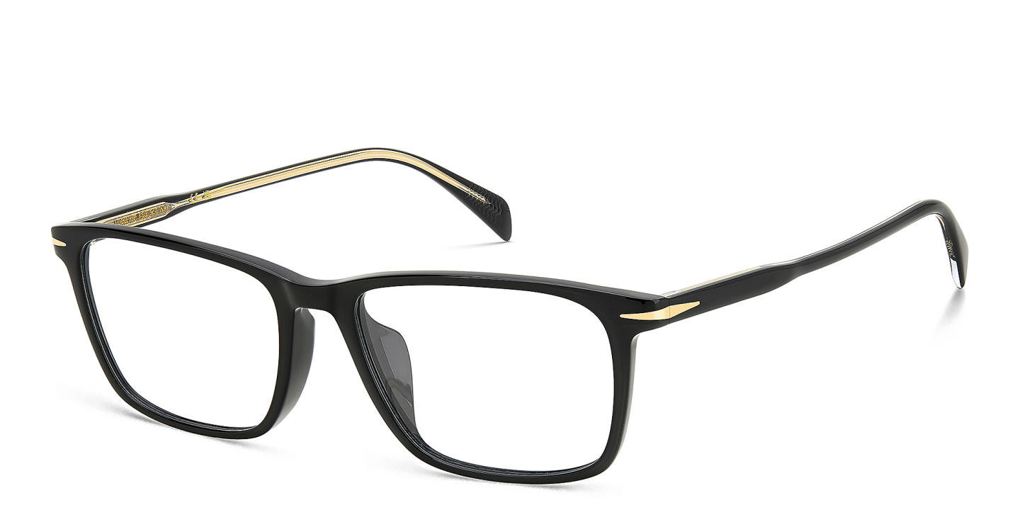 DAVID BECKHAM Timeless Icons Rectangle Eyeglasses in Black – Product Photo 1