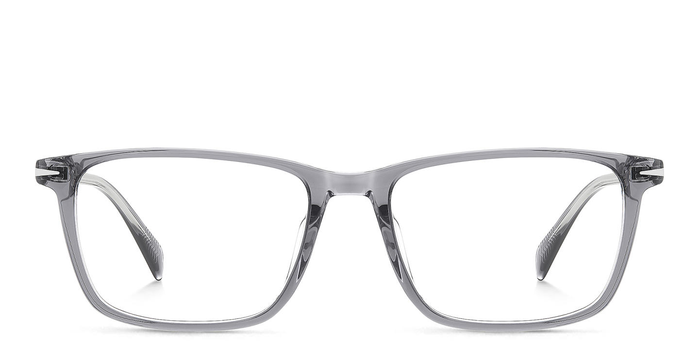 DAVID BECKHAM Timeless Icons Rectangle Eyeglasses in Grey Crystal – Product Photo 0
