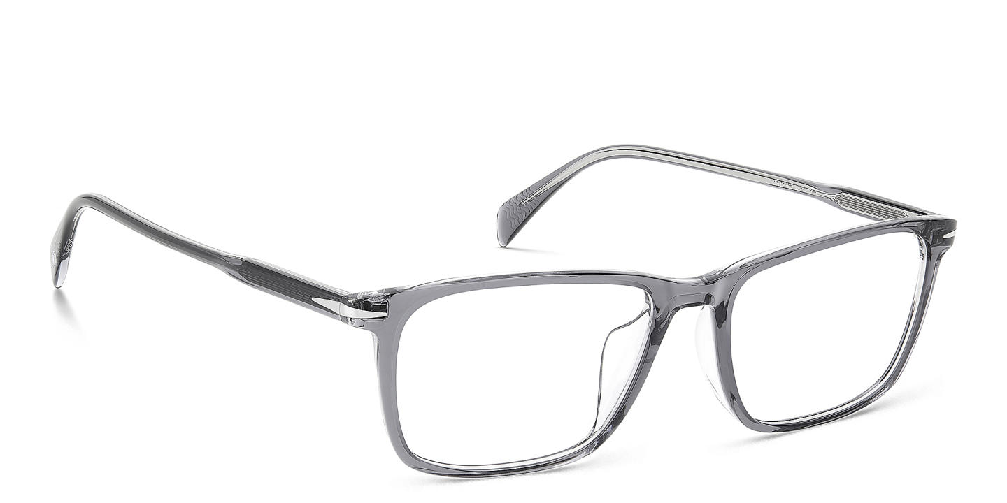DAVID BECKHAM Timeless Icons Rectangle Eyeglasses in Grey Crystal – Product Photo 2