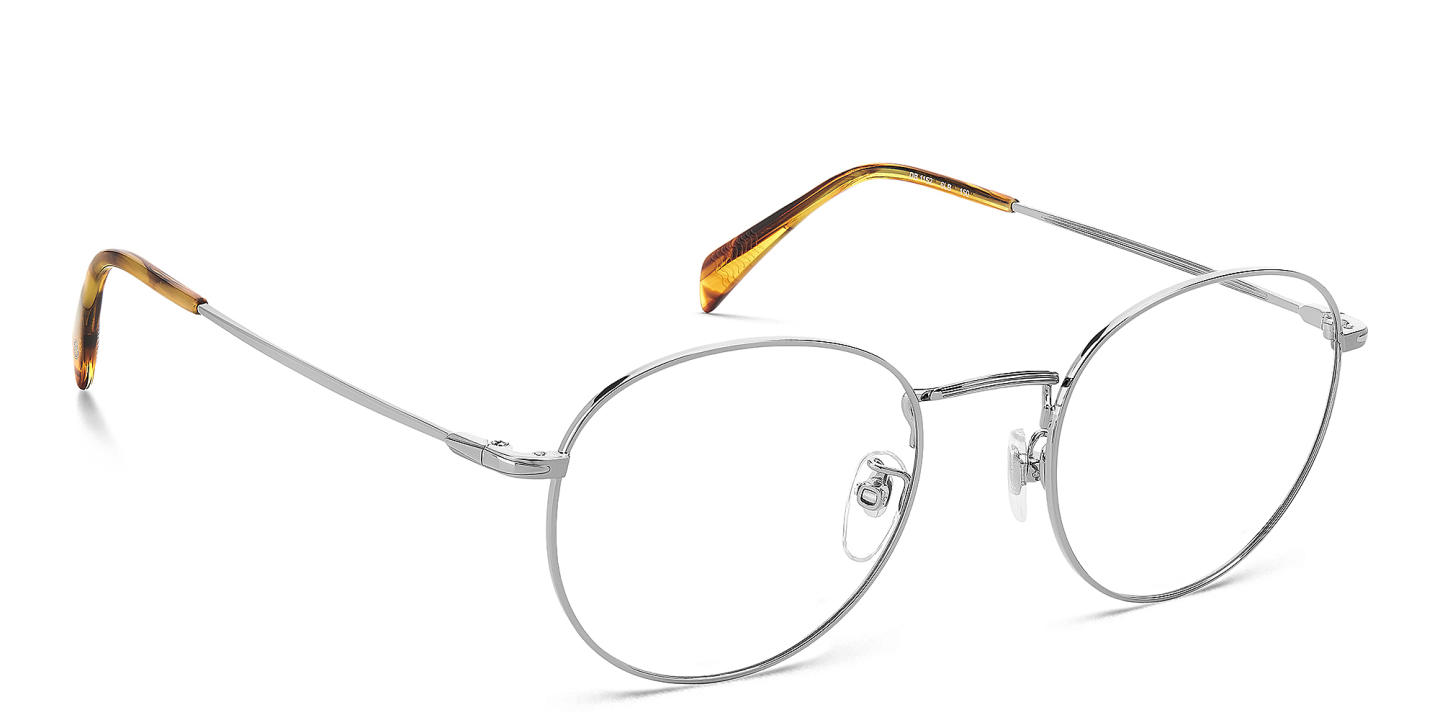 DAVID BECKHAM Timeless Icons Round Eyeglasses in Silver – Product Photo 2