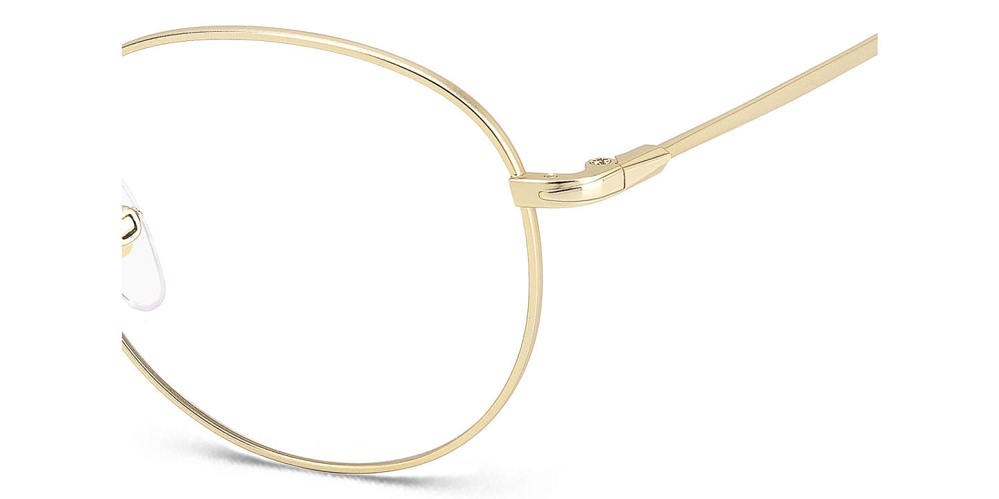 DAVID BECKHAM Timeless Icons Round Eyeglasses in Matte Gold – Product Photo 3