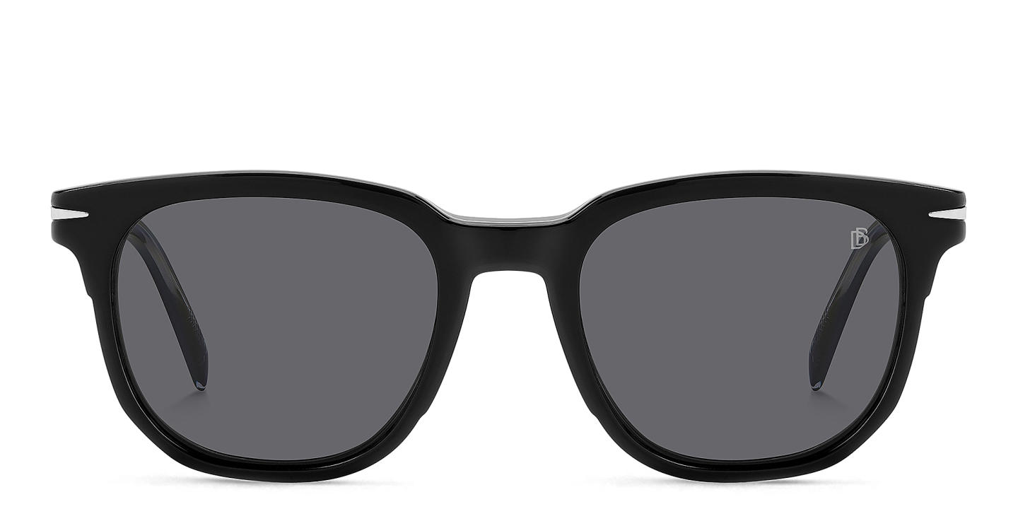 Shop DAVID BECKHAM Style Pioneer Clip-On Square Eyeglasses in Black online.