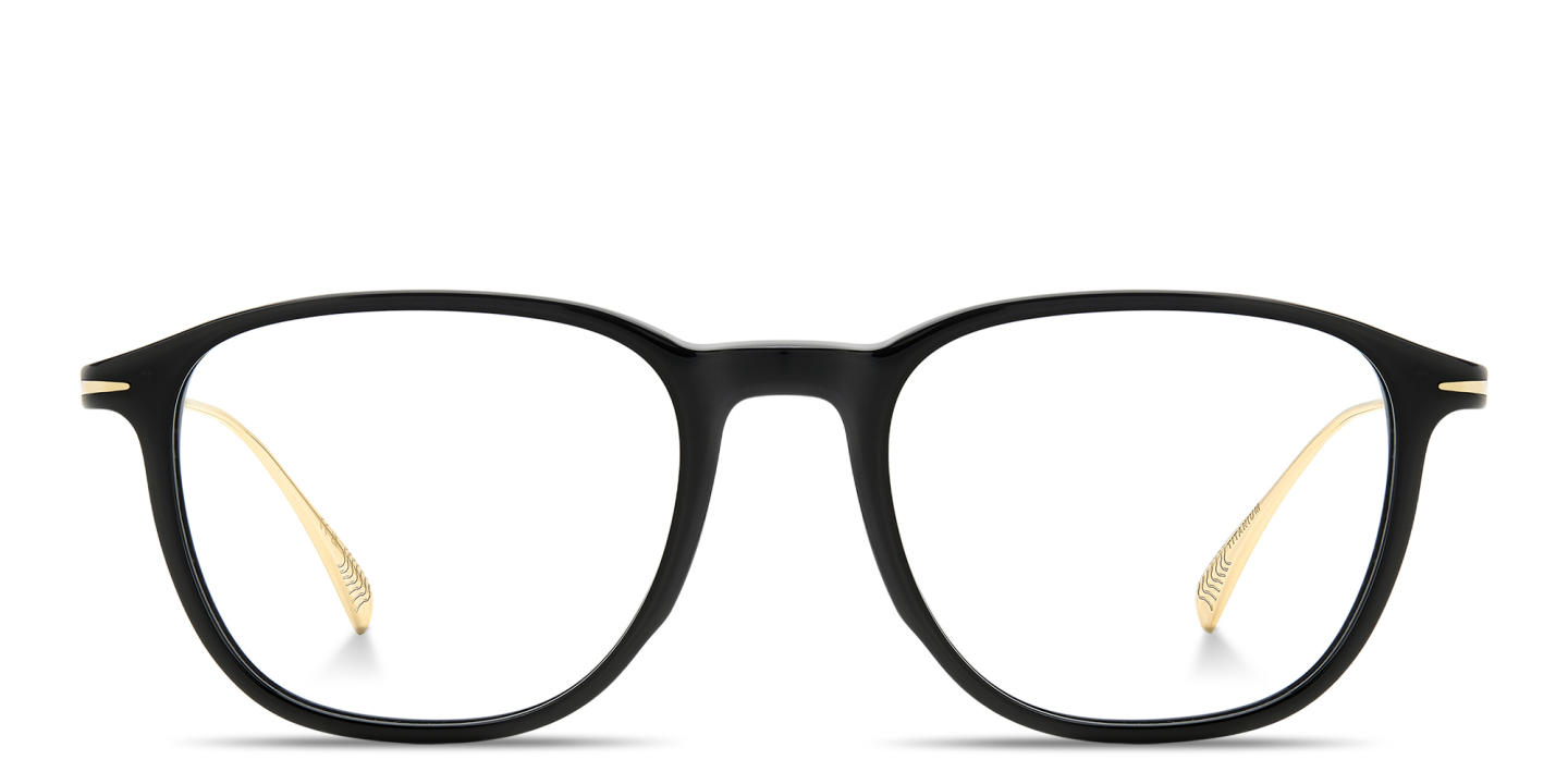 Shop DAVID BECKHAM Talisman Square Eyeglasses in Black online.