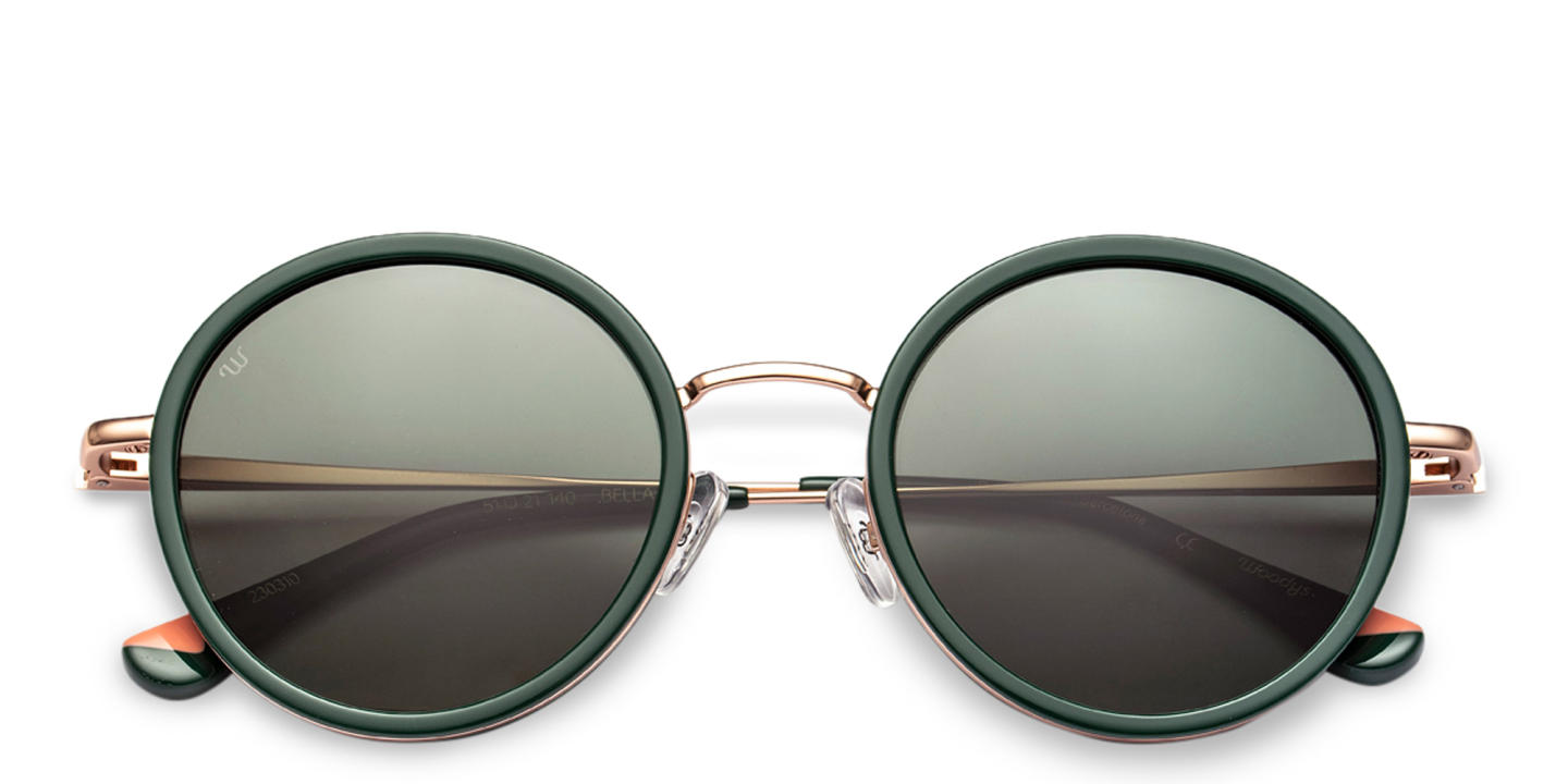 Woodys Bella Round Sunglasses in Green – Product Photo 0