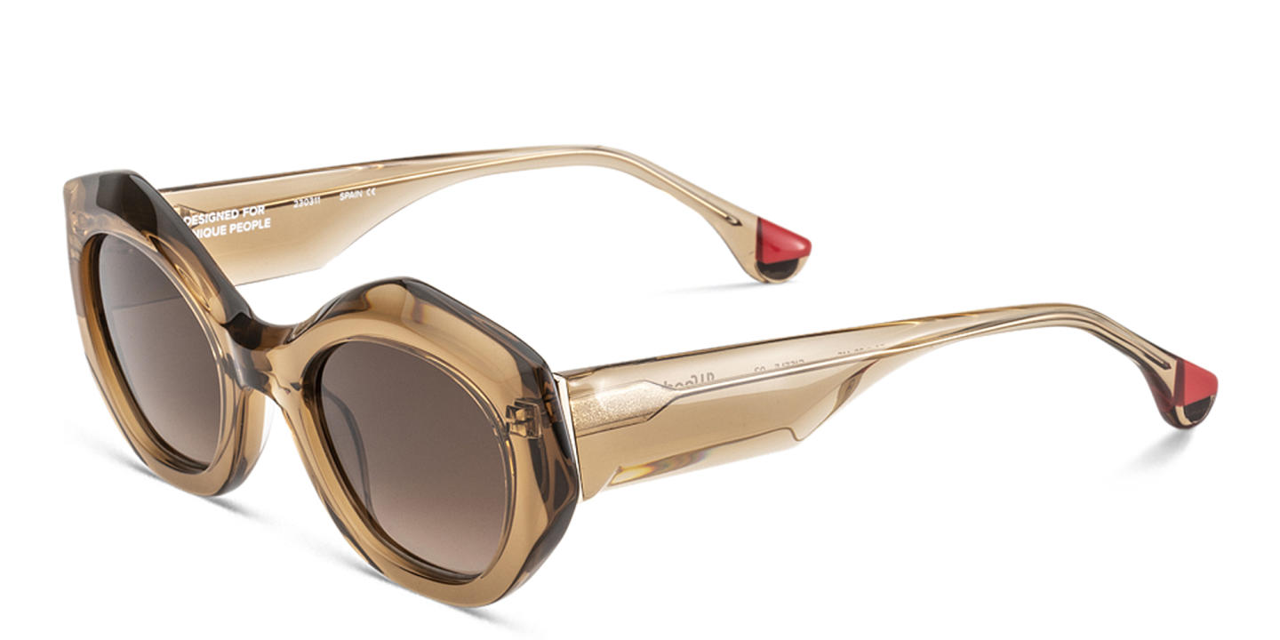 Woodys Gisele Butterfly Sunglasses in Transparent Brown – Product Photo 1