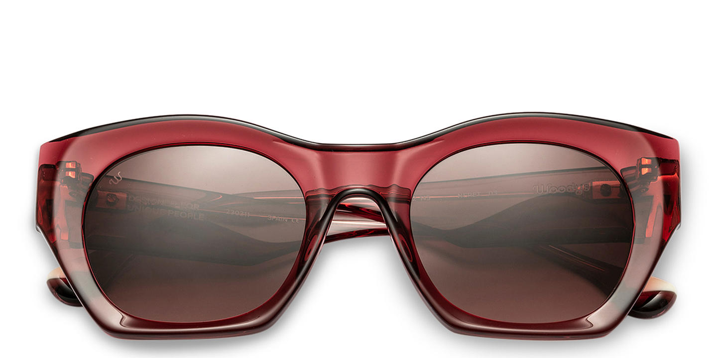 Woodys Neret Butterfly Sunglasses in Transparent Red – Product Photo 0
