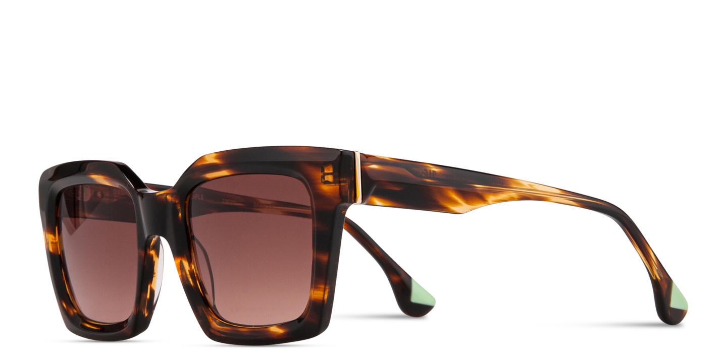 Shop Woodys Yuli Square Sunglasses in Havana online.