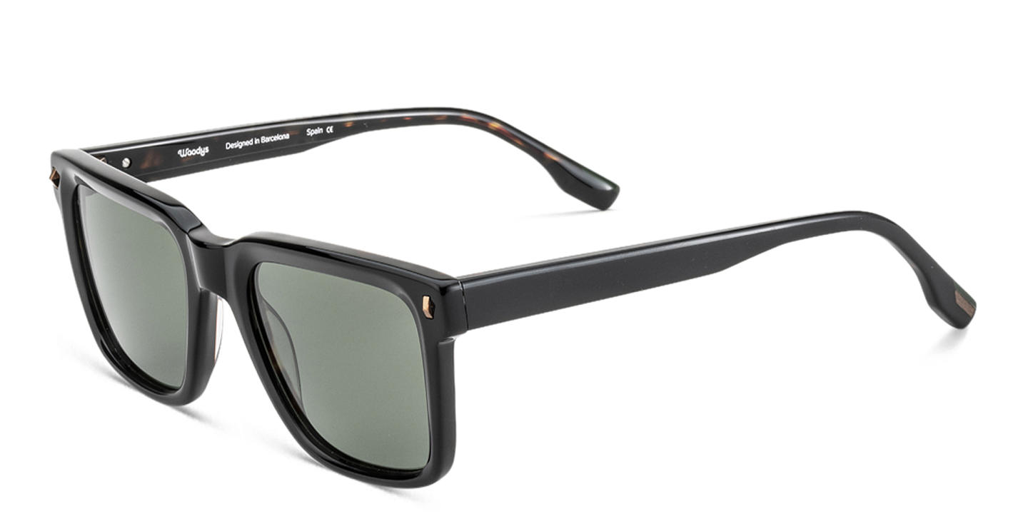 Woodys Burke Square Sunglasses in Black – Product Photo 1