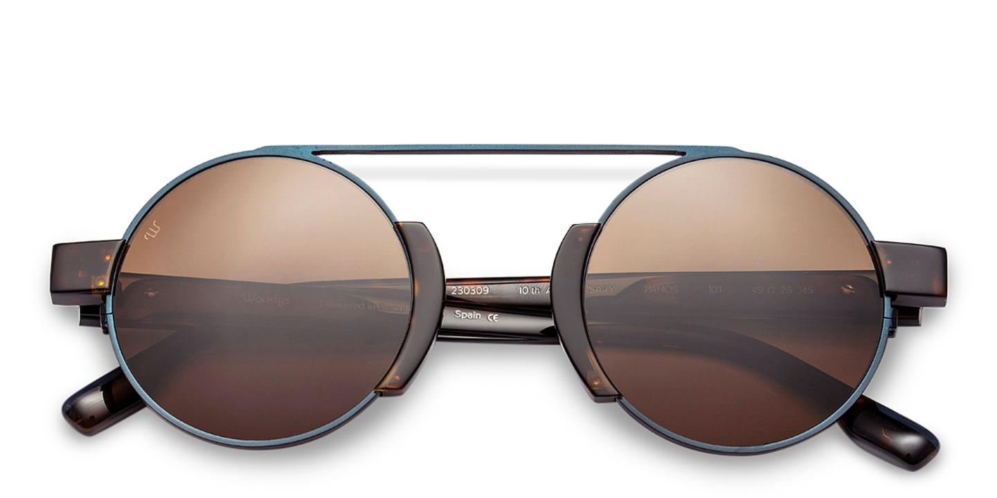 Woodys Panos Round Sunglasses in Havana – Product Photo 0