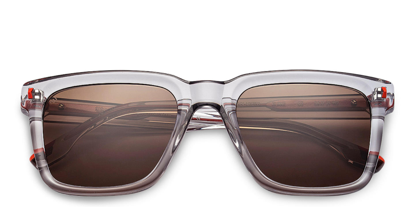 Shop Woodys Burke Square Sunglasses in Transparent Grey online.