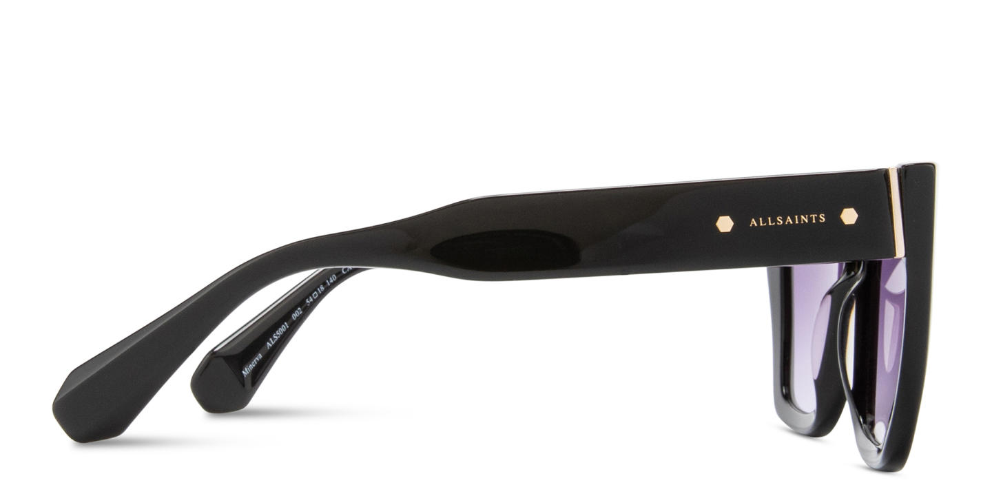 Shop ALL SAINTS Logo Cat-Eye Sunglasses in Black online.