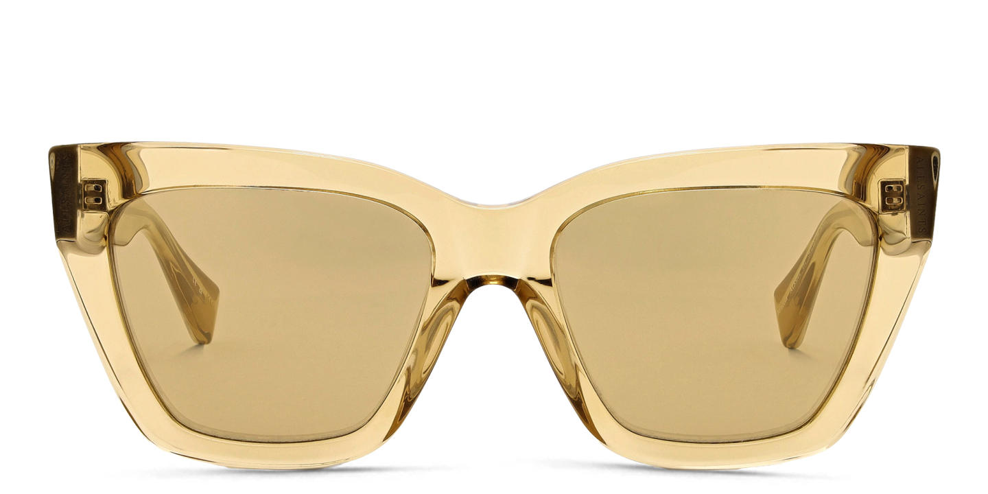 ALL SAINTS Logo Cat-Eye Sunglasses in Transparent Beige – Product Photo 0