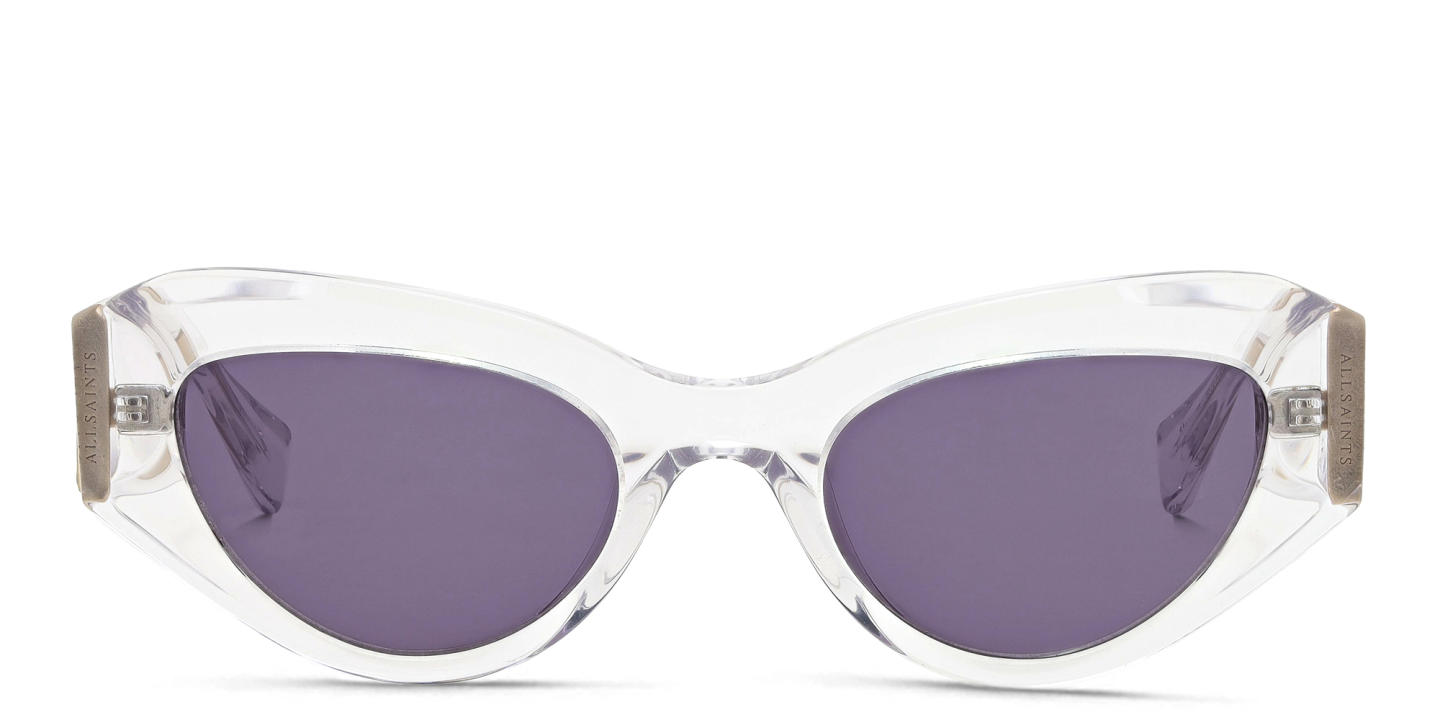 ALL SAINTS Logo Cat-Eye Sunglasses in Clear – Product Photo 0