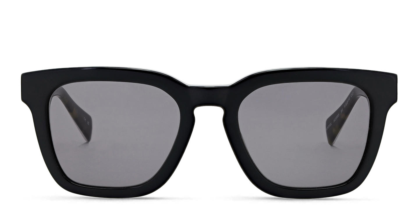 Shop ALL SAINTS Logo Square Sunglasses in Black online.