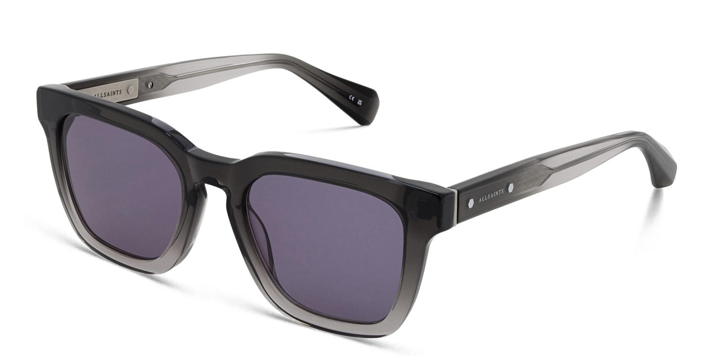 Shop ALL SAINTS Logo Square Sunglasses in Grey online.