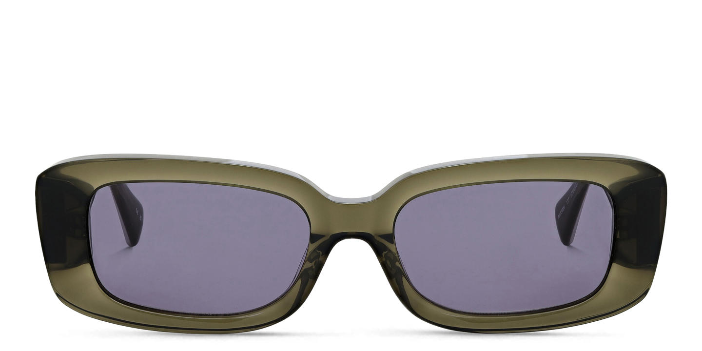 ALL SAINTS Logo Rectangle Sunglasses in Green – Product Photo 0