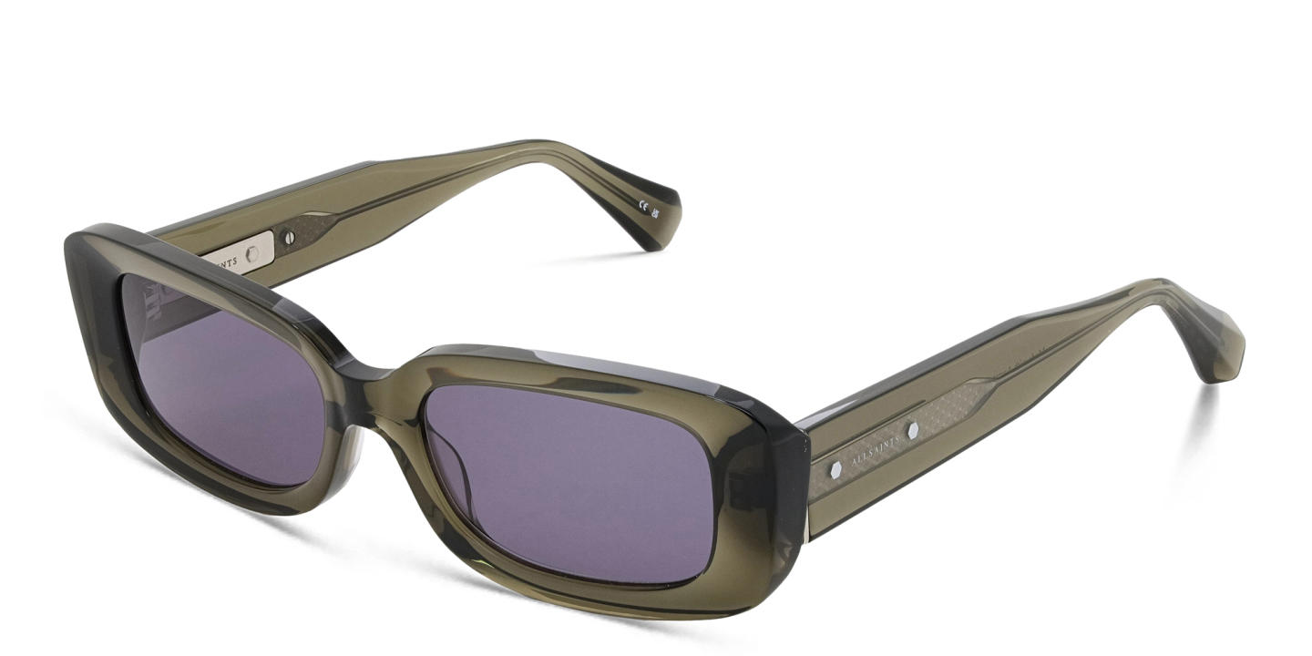 ALL SAINTS Logo Rectangle Sunglasses in Green – Product Photo 1