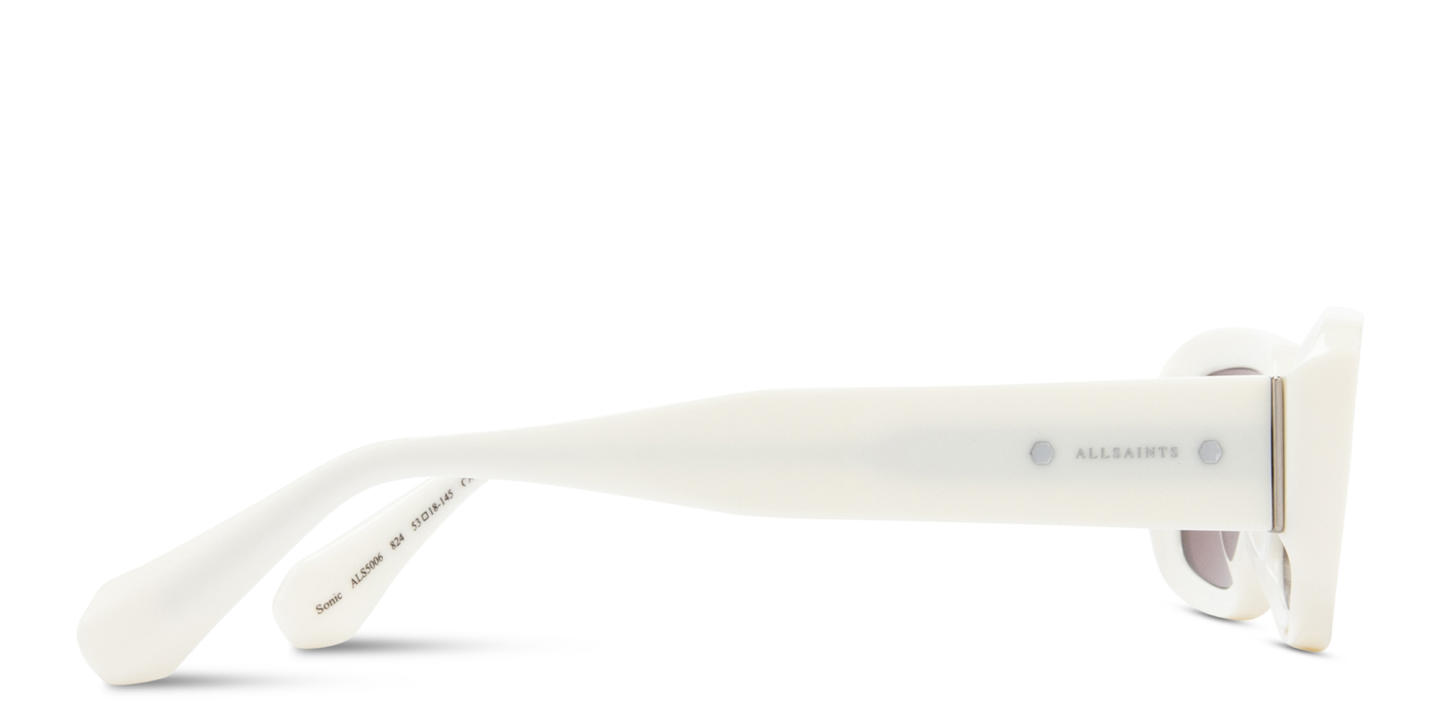 Shop ALL SAINTS Logo Rectangle Sunglasses in White online.