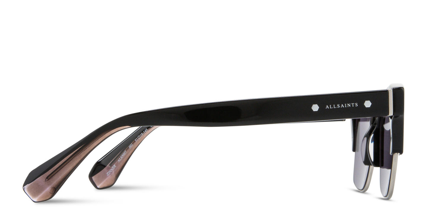 Shop ALL SAINTS Logo Square Sunglasses in Black online.