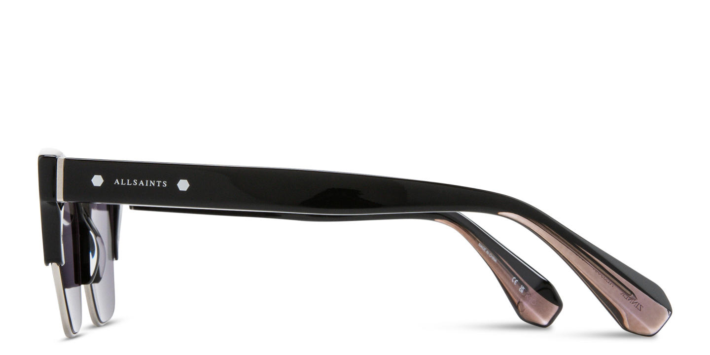 Shop ALL SAINTS Logo Square Sunglasses in Black online.