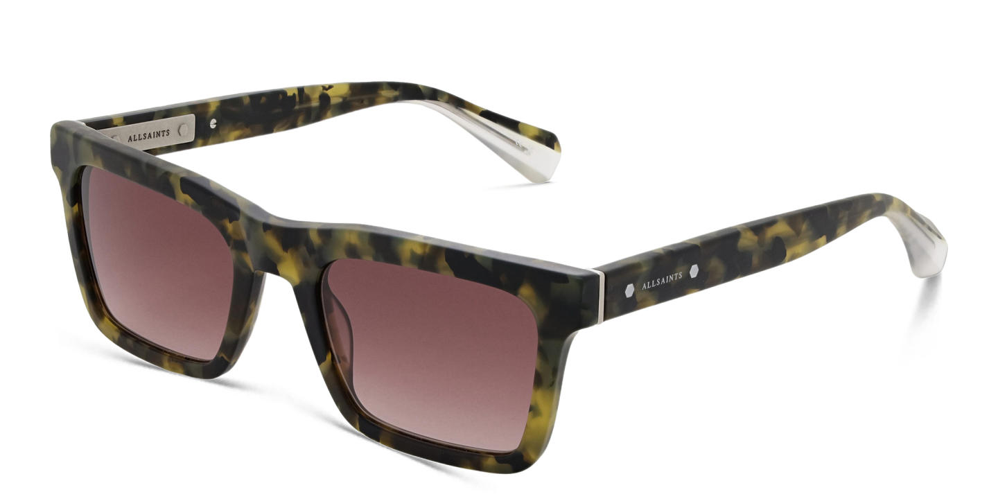 ALL SAINTS Logo Rectangle Sunglasses in Tortoise – Product Photo 1