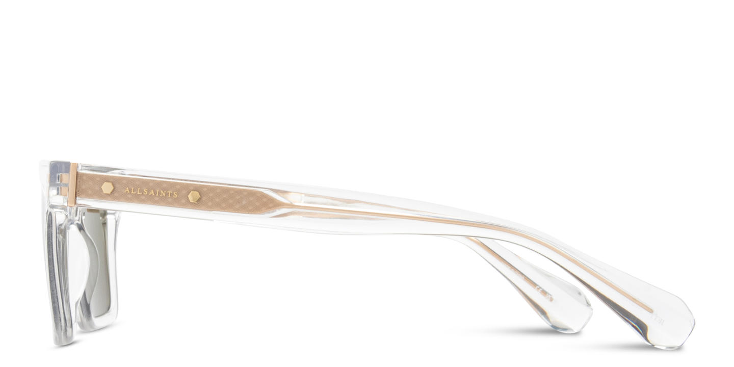 Shop ALL SAINTS Logo Rectangle Sunglasses in Clear online.