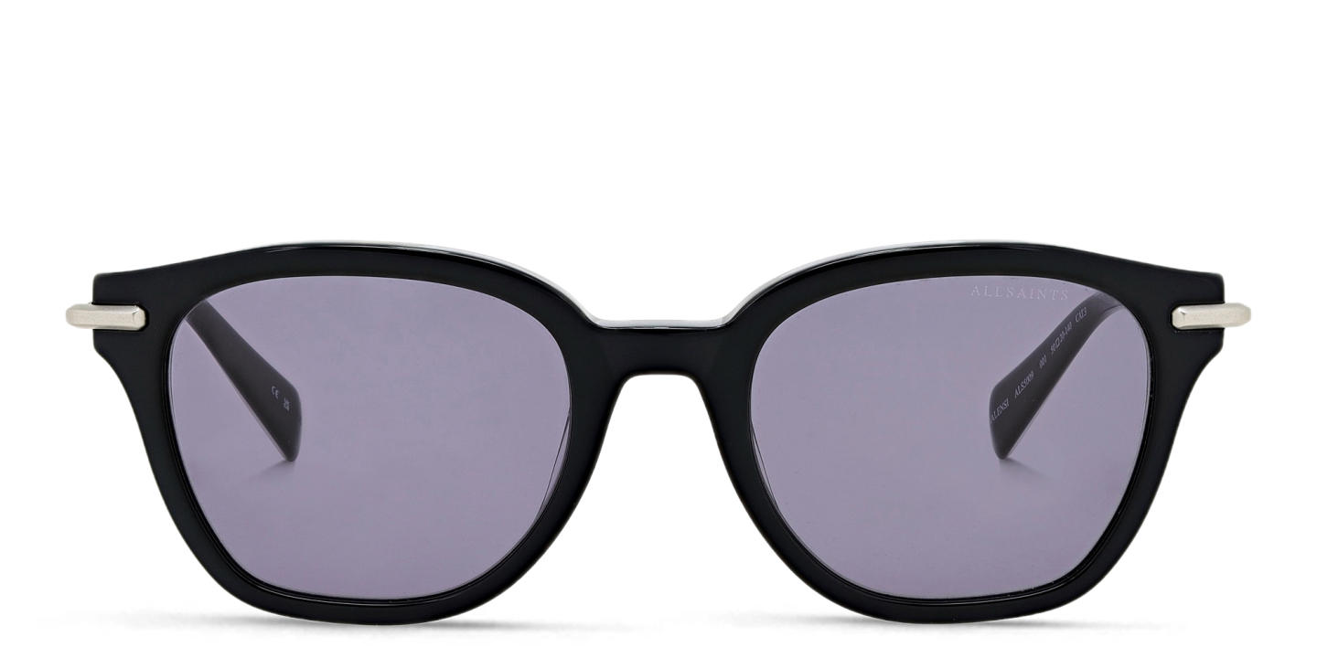 Shop ALL SAINTS Logo Square Sunglasses in Black online.