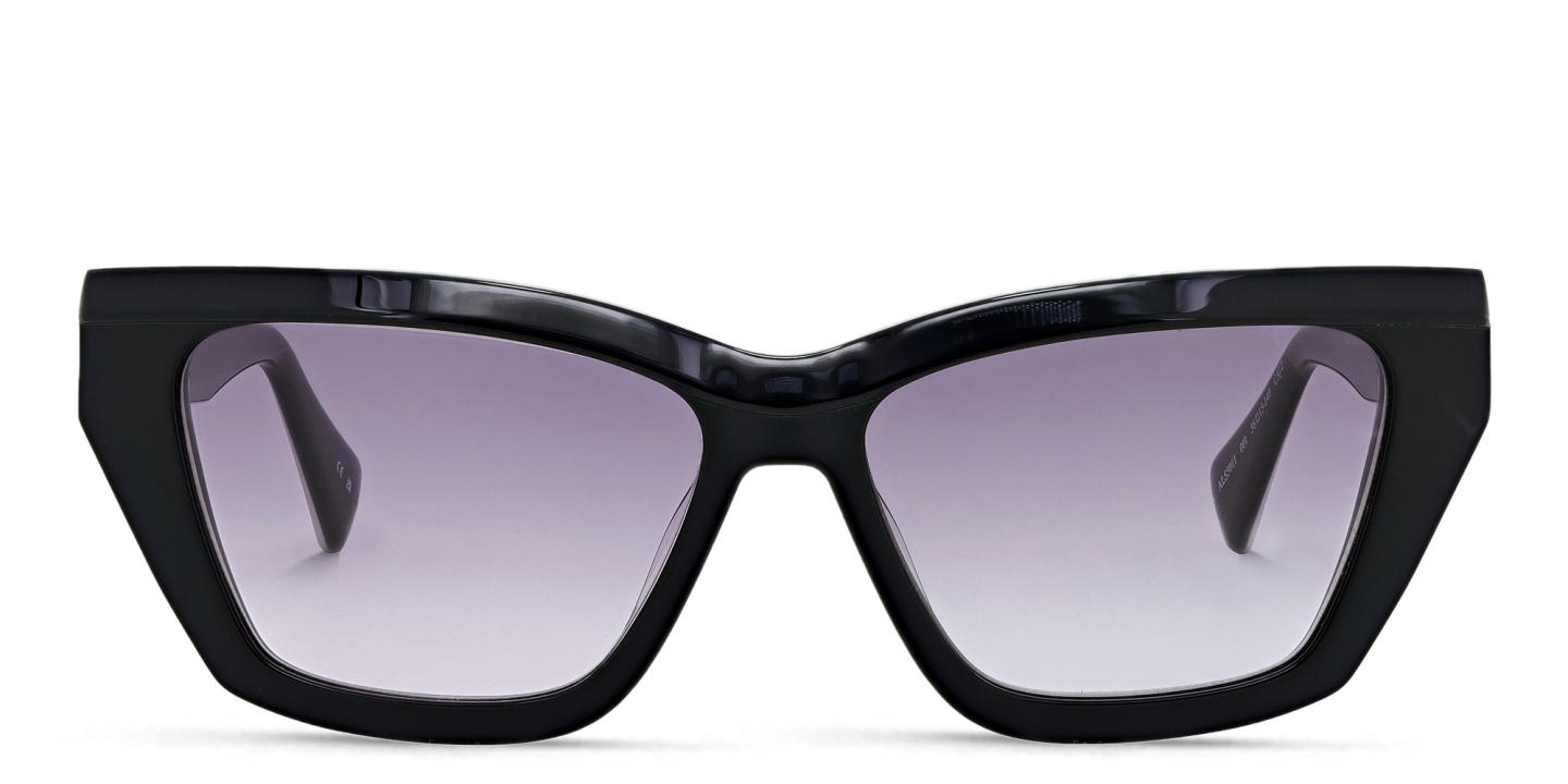 Shop ALL SAINTS Logo Cat-Eye Sunglasses in Black online.
