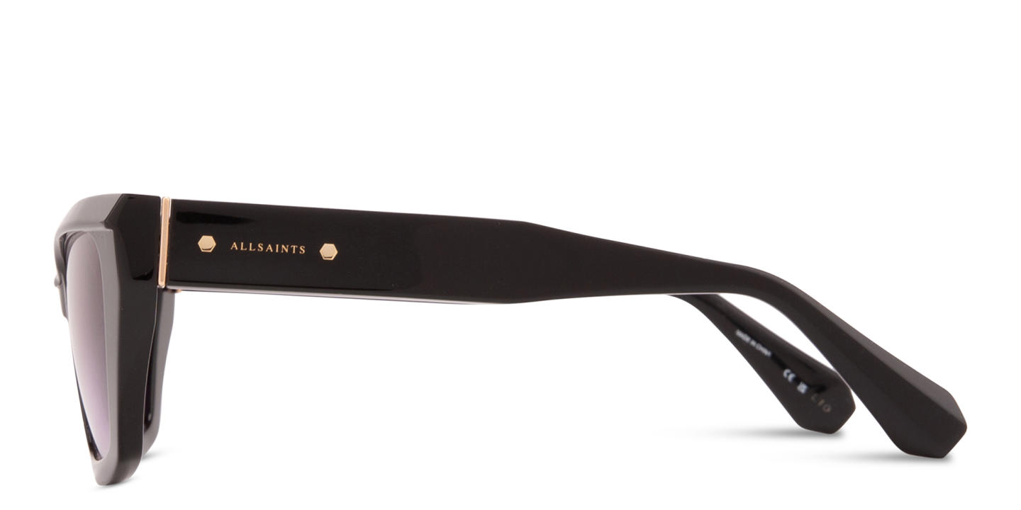 Shop ALL SAINTS Logo Cat-Eye Sunglasses in Black online.