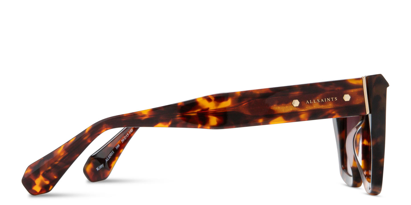 Shop ALL SAINTS Logo Cat-Eye Sunglasses in Tortoise online.