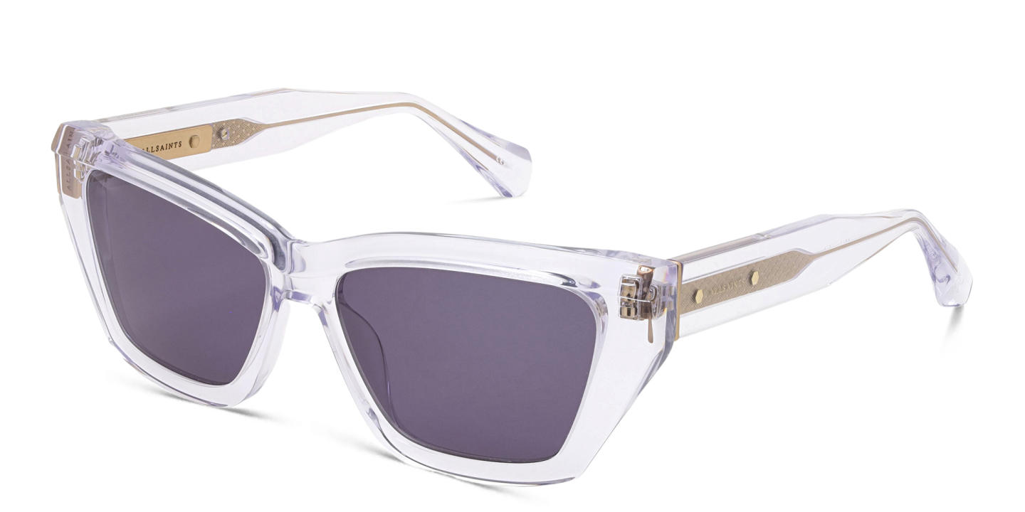Shop ALL SAINTS Logo Cat-Eye Sunglasses in Clear online.