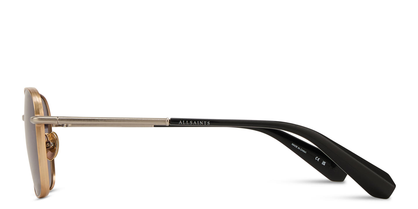 Shop ALL SAINTS Logo Square Sunglasses in Gold online.
