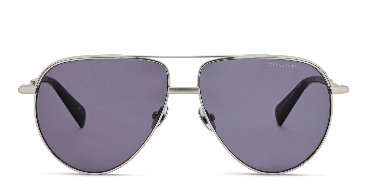 ALL SAINTS Logo Aviator Sunglasses in Silver – Product Photo 0