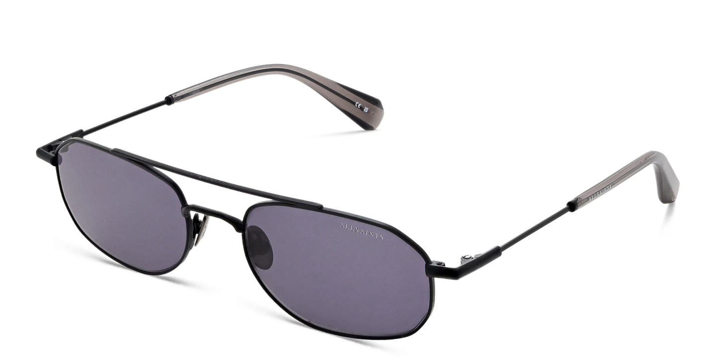 ALL SAINTS Logo Oval Sunglasses in Black – Product Photo 1