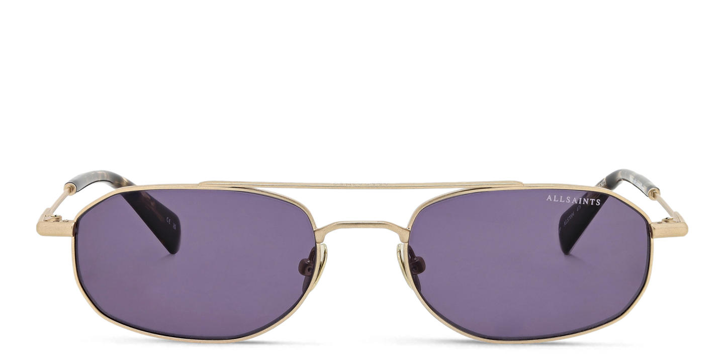 ALL SAINTS Logo Oval Sunglasses in Gold – Product Photo 0