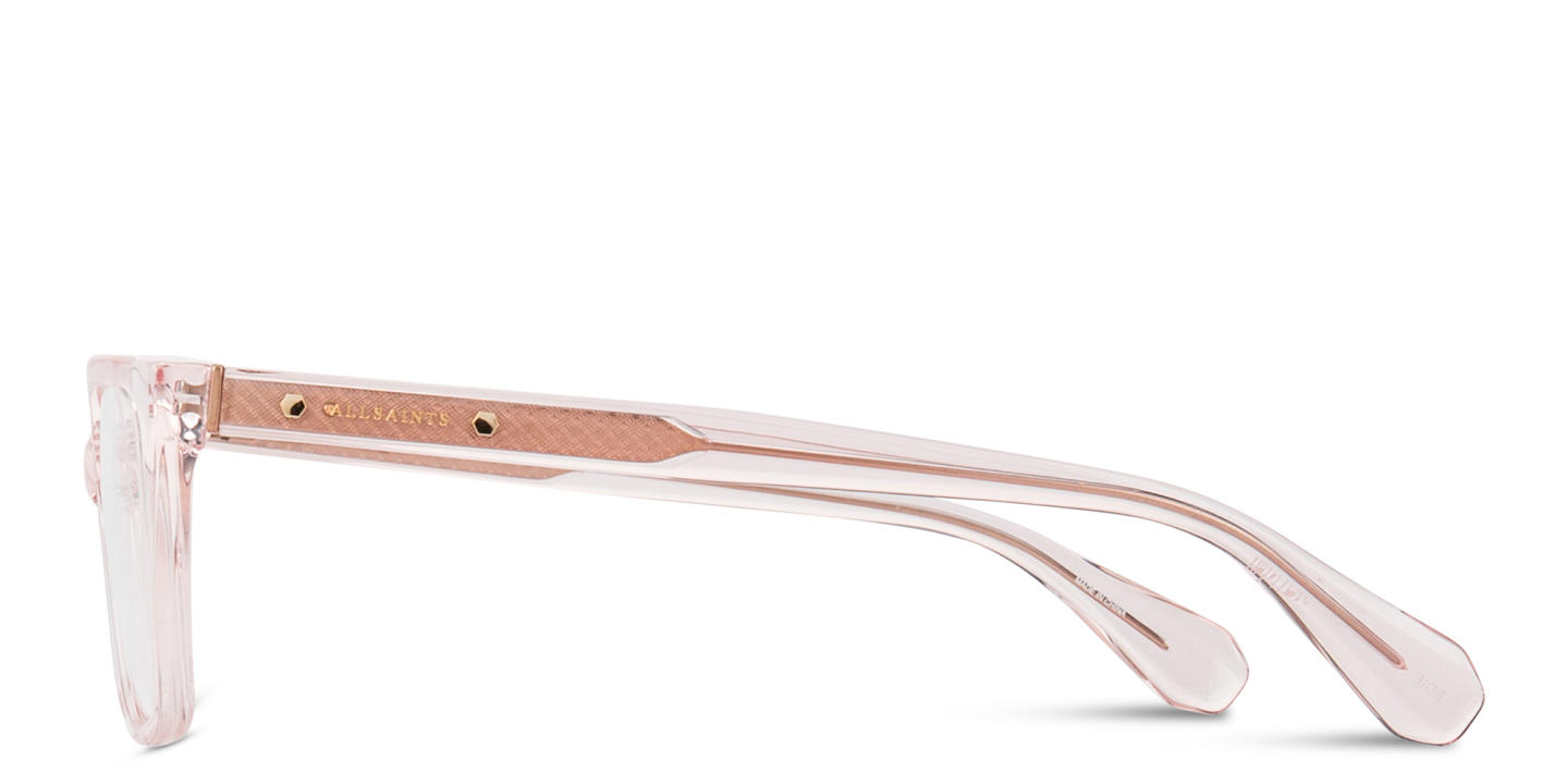 ALL SAINTS Logo Cat-Eye Eyeglasses in Transparent Pink – Product Photo 3