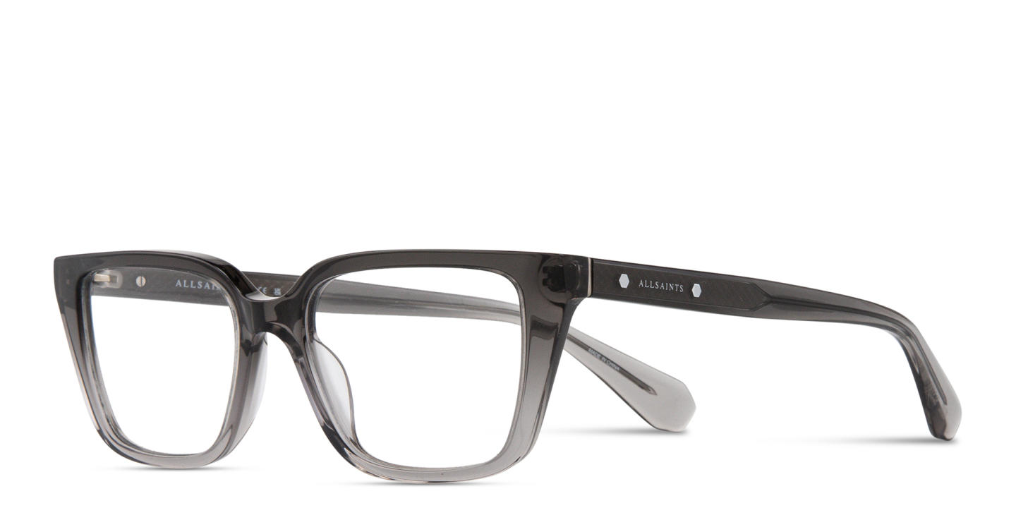 ALL SAINTS Logo Cat-Eye Eyeglasses in Transparent Grey – Product Photo 1