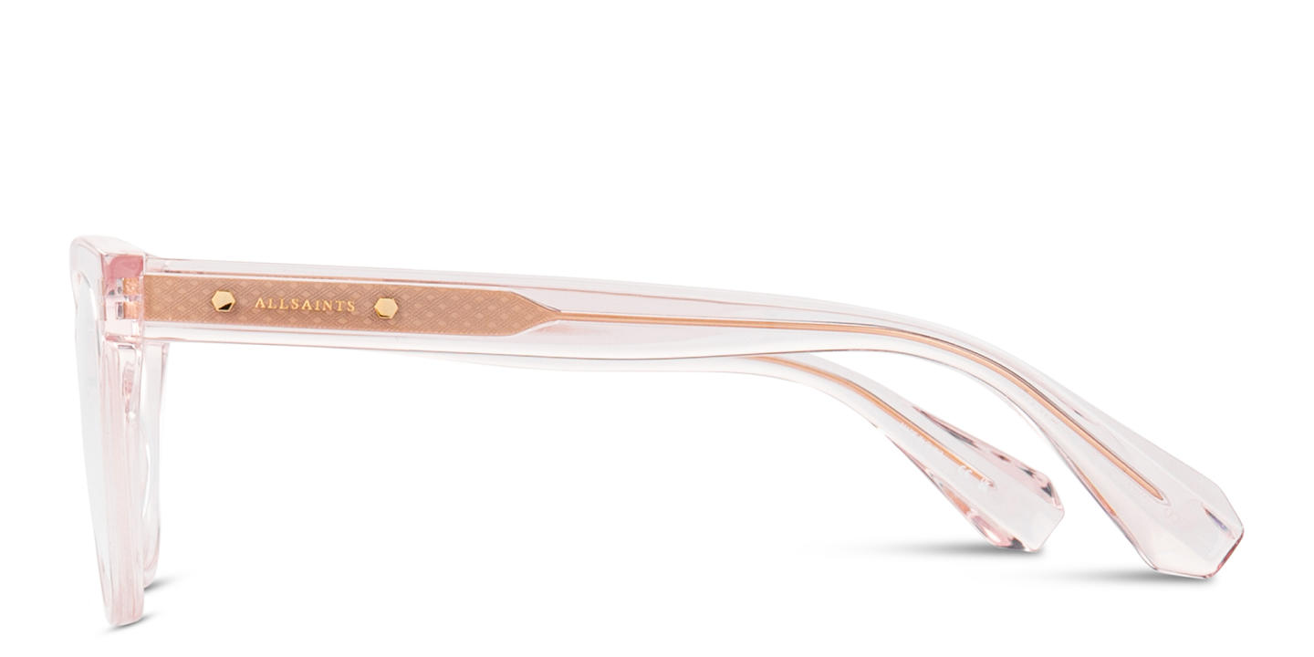 ALL SAINTS Logo Cat-Eye Eyeglasses in Transparent Pink – Product Photo 3