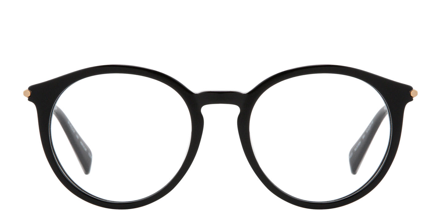 Shop ALL SAINTS Logo Round Eyeglasses in Black online.