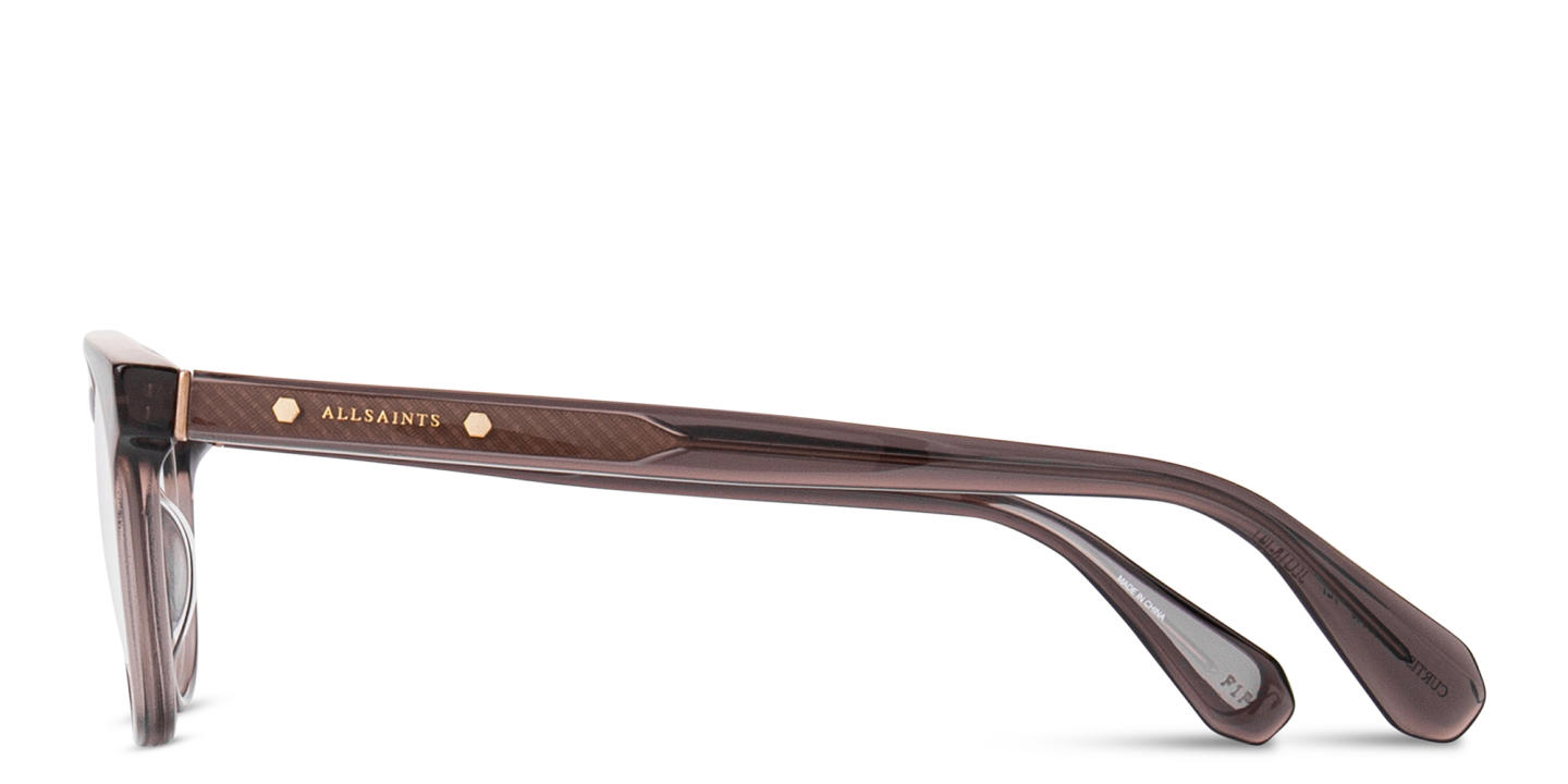 ALL SAINTS Logo Square Eyeglasses in Transparent Brown – Product Photo 3