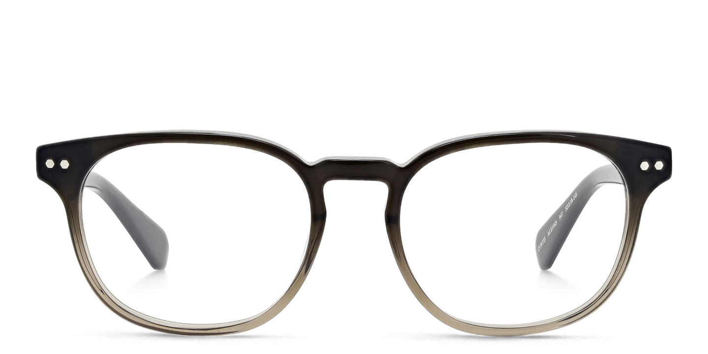 ALL SAINTS Logo Square Eyeglasses in Gradient Brown – Product Photo 0